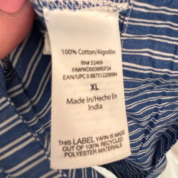 Free Assembly Blue & White Striped Cotton Midi Shirtdress with Belt Women’s XL - Picture 6 of 6